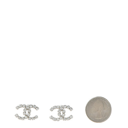 Chanel Crystal CC Earrings Silver 2 of 4