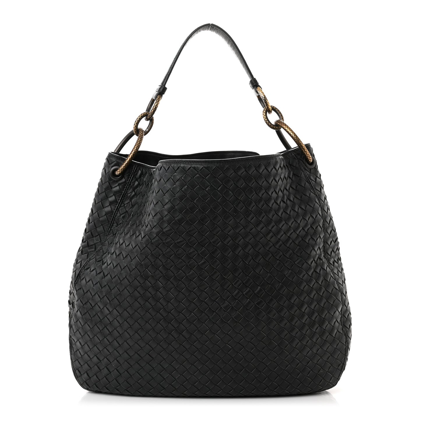 Nappa Intrecciato Medium Loop Black