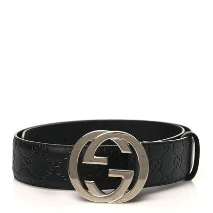Gucci Guccissima Signature Interlocking G 40mm Belt 90 36 Black 1 of 4