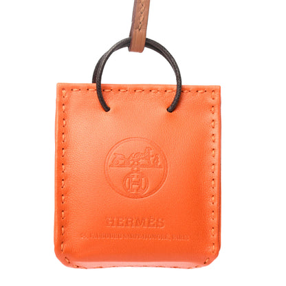 Hermes Milo Lambskin Swift Shopping Bag Charm Feu Gold 3 of 4