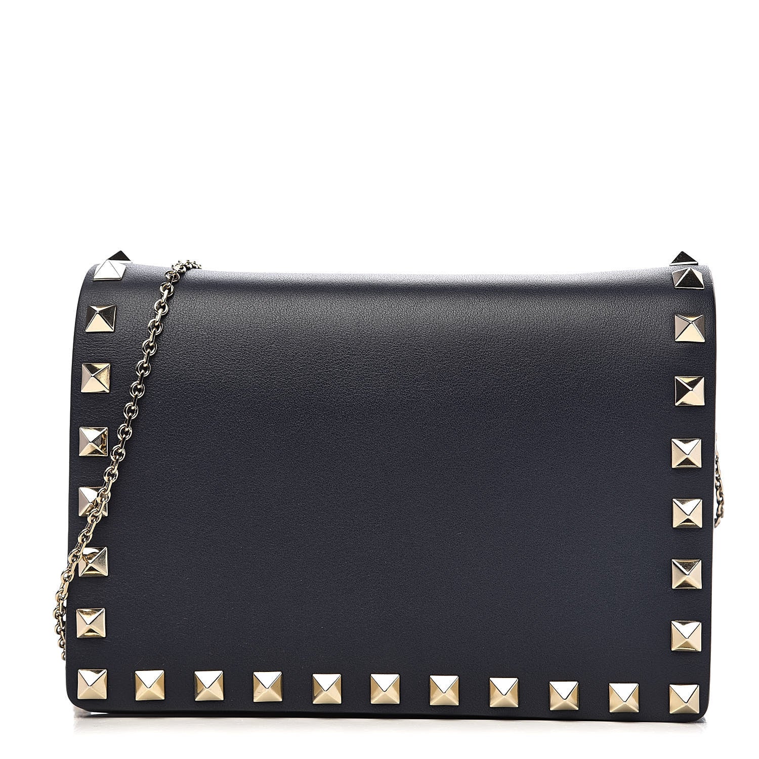 Valentino Garavani Calfskin Rockstud Wallet on Chain Marine 1 of 11