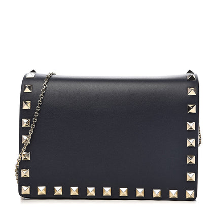 Valentino Garavani Calfskin Rockstud Wallet on Chain Marine 1 of 11