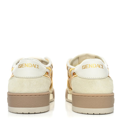 Versace X FENDI Fabric FF Baroque Womens Fendace Match Sneakers 39 Gold Multicolor 4 of 8