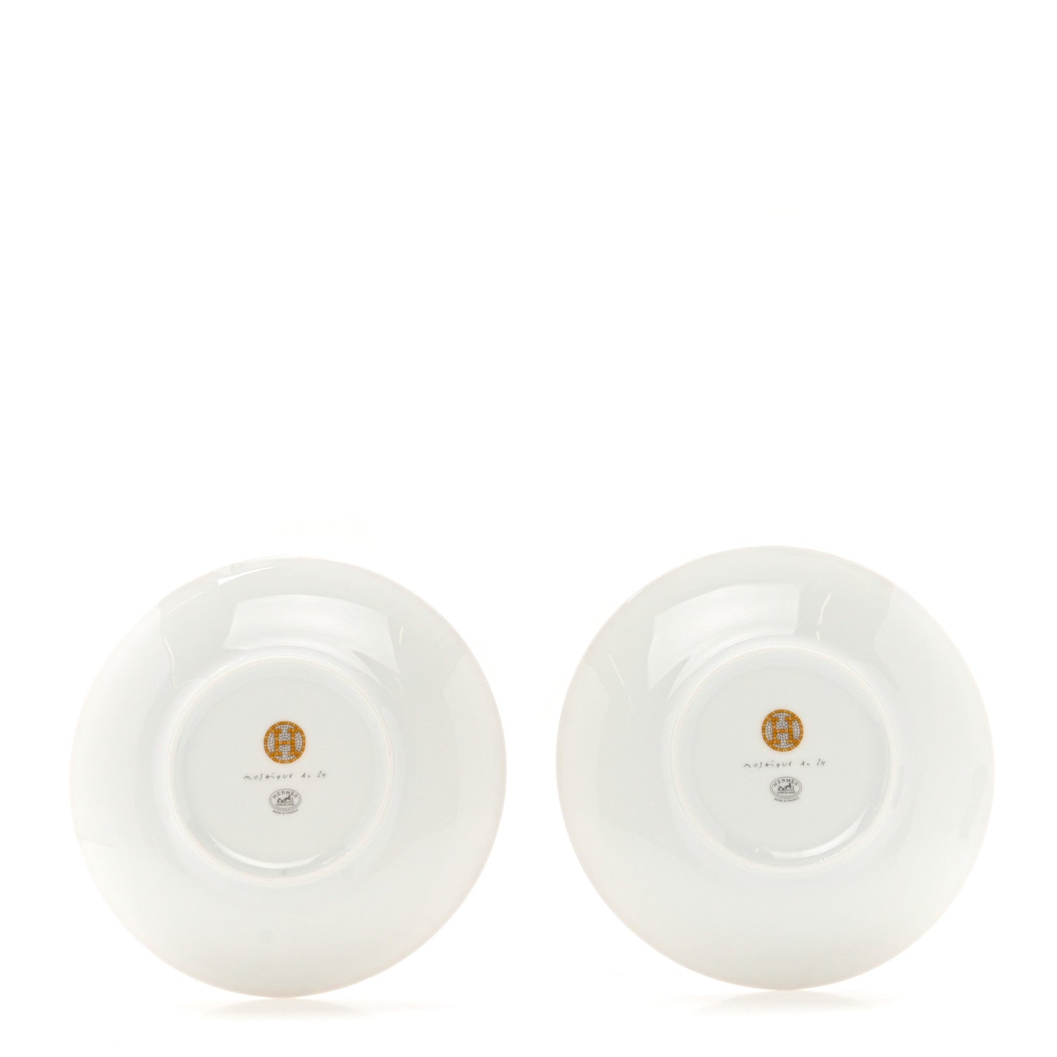 Hermes Porcelain Mosaique Au 24 Bread And Butter Plate Set of 2 Gold 2 of 6