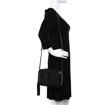 Saint Laurent Calfskin Matelasse Monogram Monochrome Lou Camera Bag Black 2 of 10