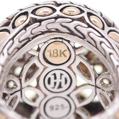 John Hardy Sterling Silver 18K Yellow Gold Peridot Tsavorite Batu Kawung Ring 51.9 6 5 of 7