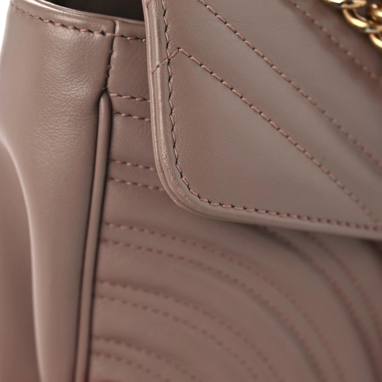 Gucci Calfskin Matelasse Small GG Marmont Shoulder Bag Porcelain Rose 9 of 17