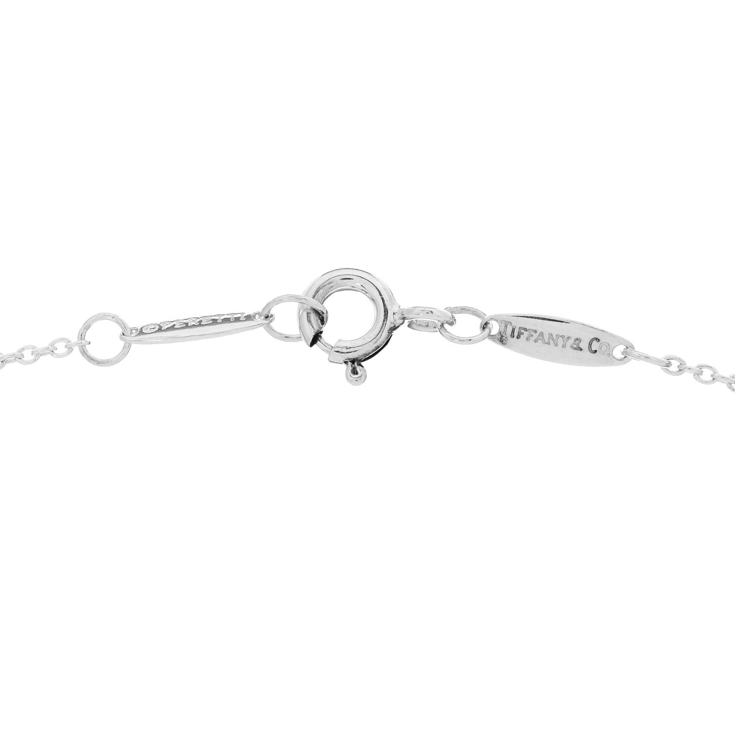 Sterling Silver Aquamarine .06ct Elsa Peretti Color by the Yard Pendant Necklace