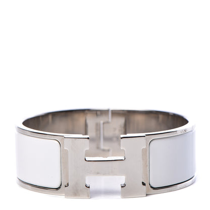 Hermes Enamel Wide Clic Clac H Bracelet PM White 1 of 6