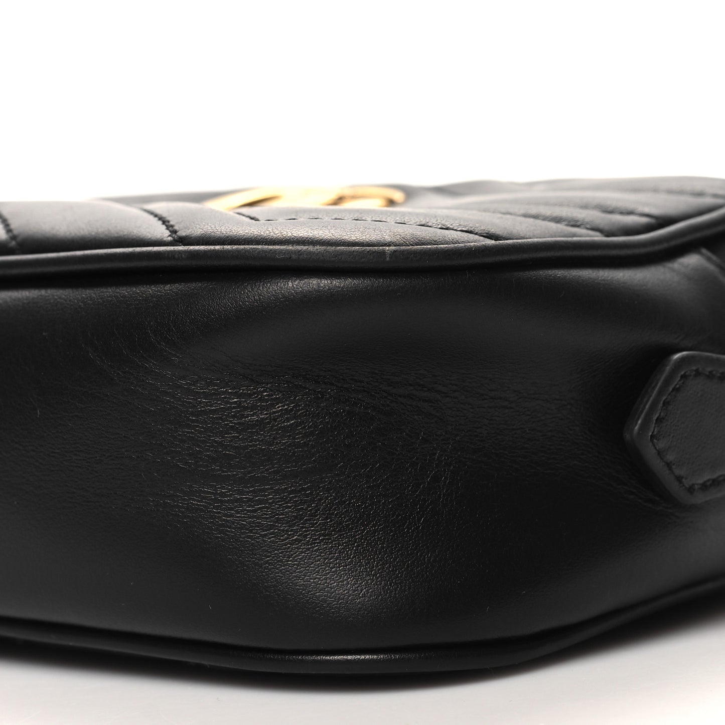 Calfskin Matelasse Mini GG Marmont Chain Shoulder Bag Black