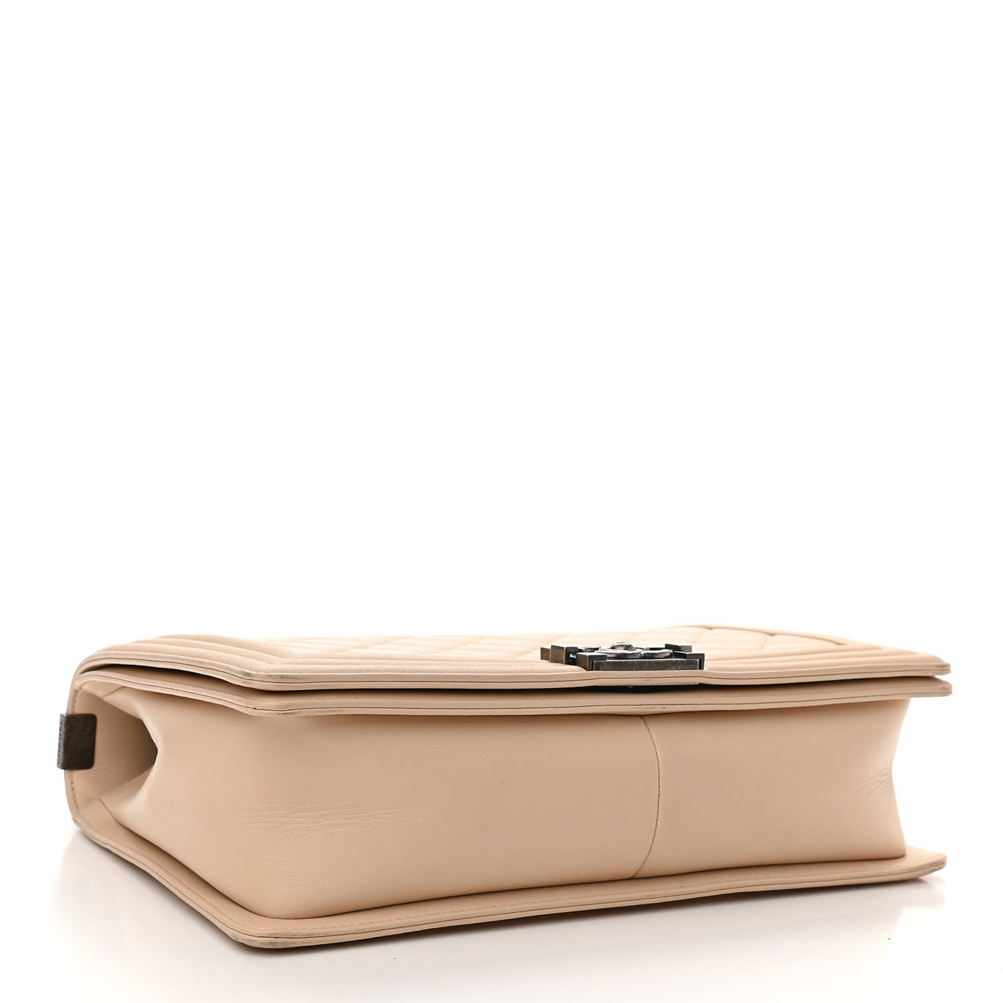 Lambskin Quilted Large Boy Flap Beige