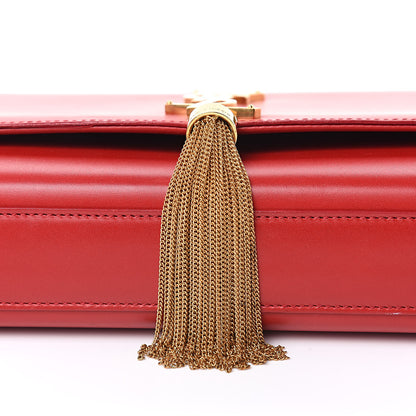 Saint Laurent Smooth Calfskin Medium Classic Monogram Kate Tassel Satchel Lipstick Red 11 of 14
