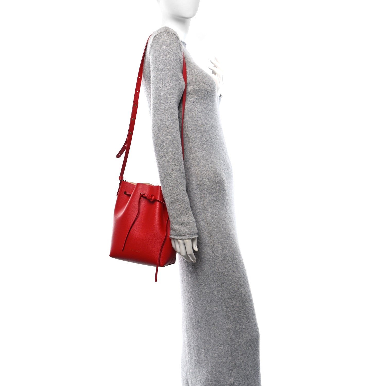 Mansur Gavriel Caviar Mini Bucket Bag Flamma Blush 3 of 10