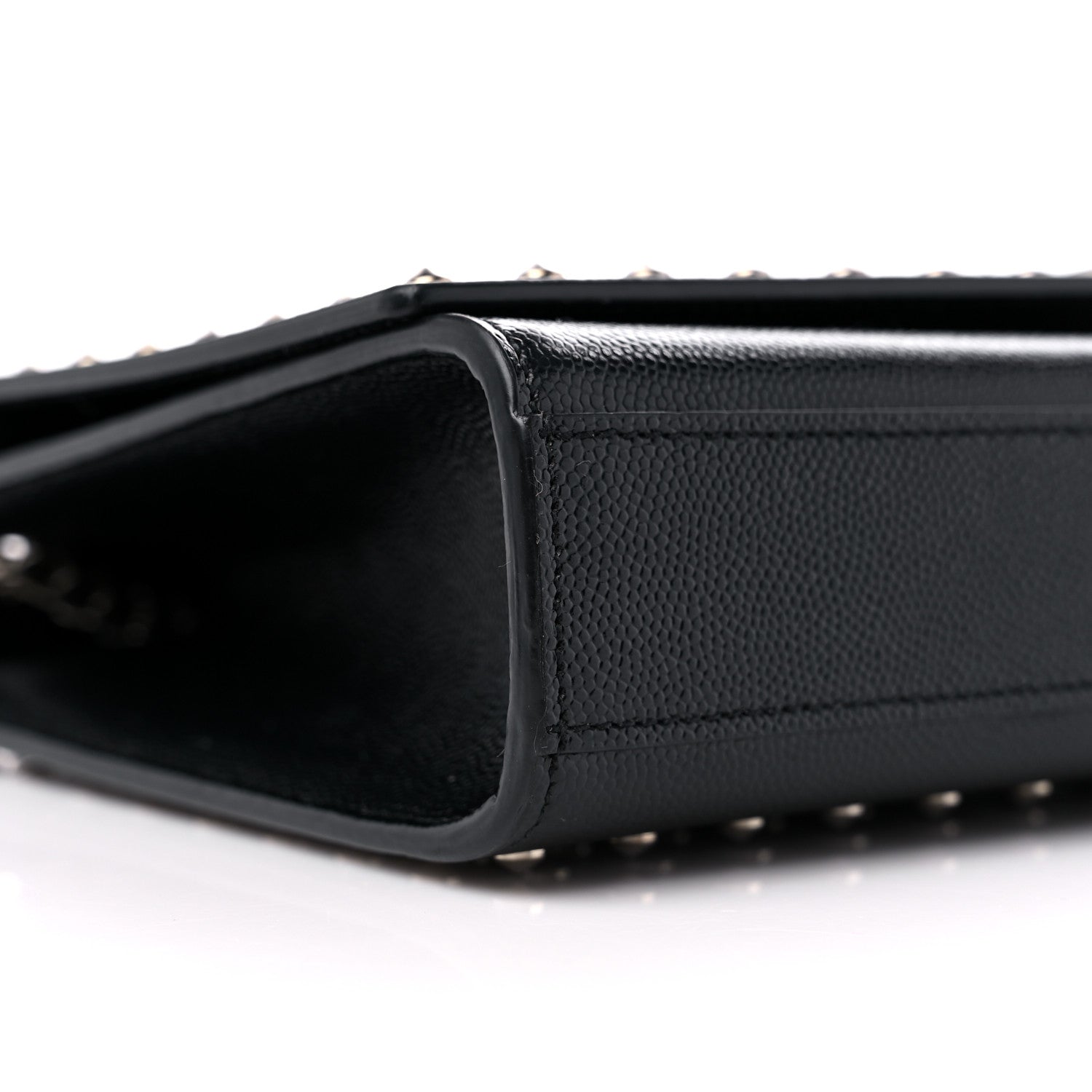 Saint Laurent Grain De Poudre Studded Medium Monogram Kate Satchel Black 8 of 10