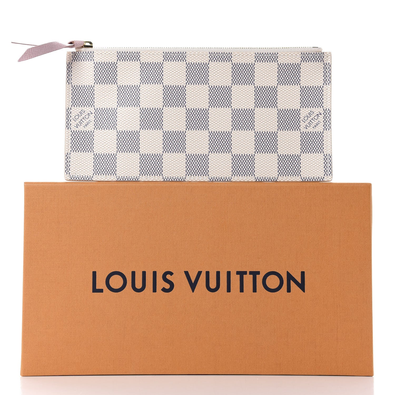 Louis Vuitton Damier Azur Felicie Chain Wallet Zippered Insert Rose Ballerine 7 of 7