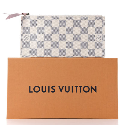Louis Vuitton Damier Azur Felicie Chain Wallet Zippered Insert Rose Ballerine 7 of 7