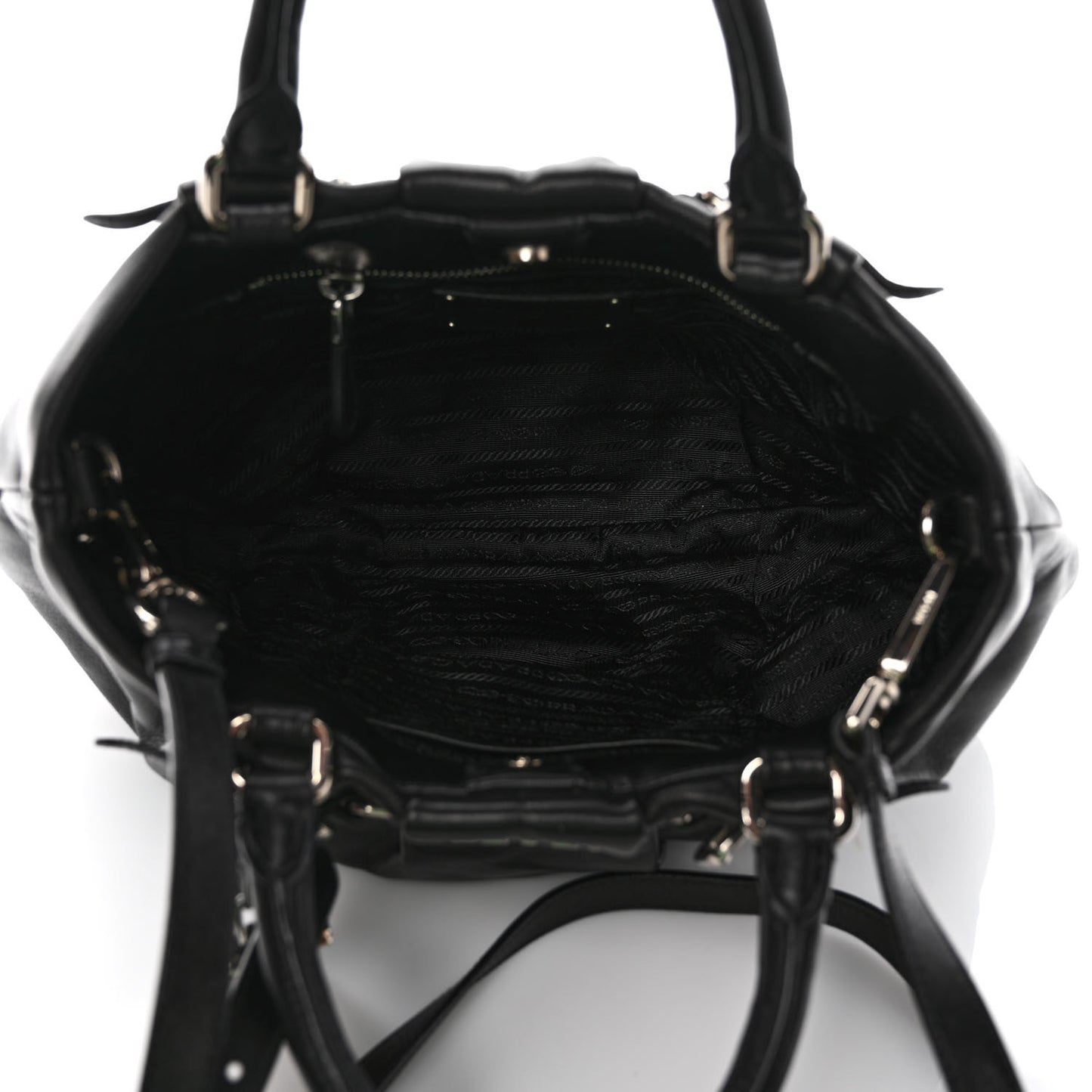 Soft Calfskin Pleated Shoulder Bag Black