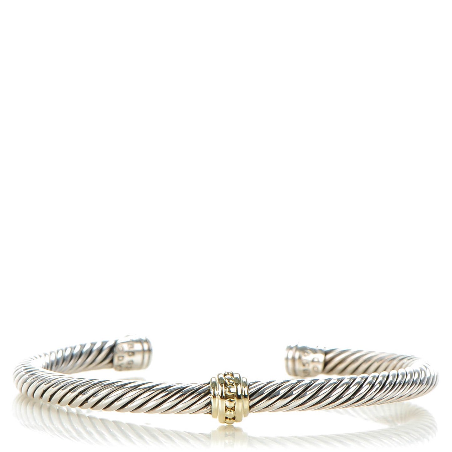 Sterling Silver 14K Yellow Gold 5mm Cable Classics Single Station Bracelet
