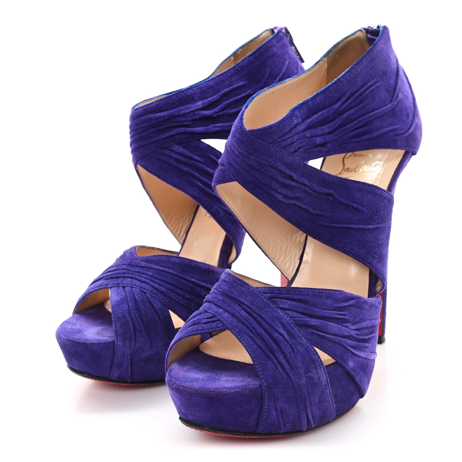 Christian Louboutin Velvet Bandra 140 Pumps 37 Purple 4 of 9