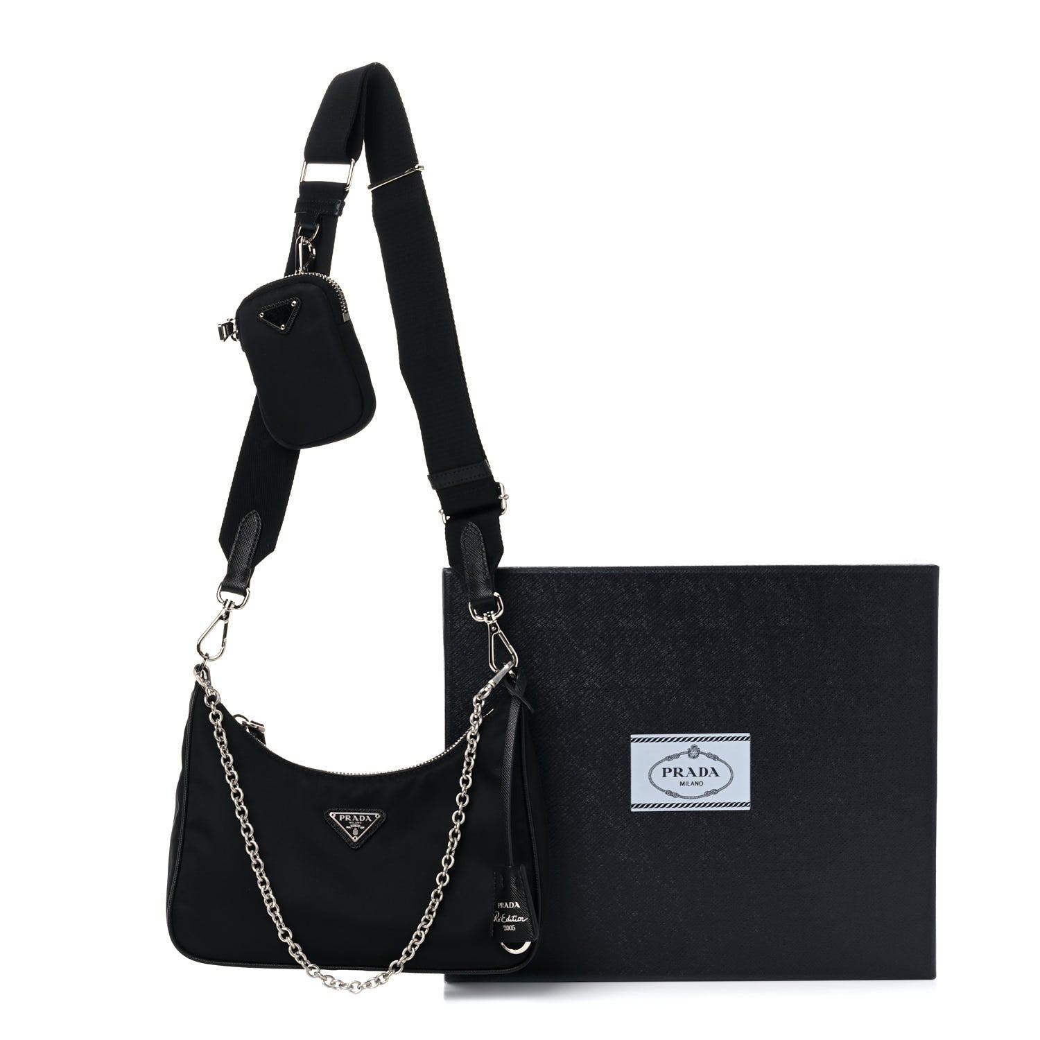 Prada Nylon Re-Edition 2005 Shoulder Bag Black 9 of 9