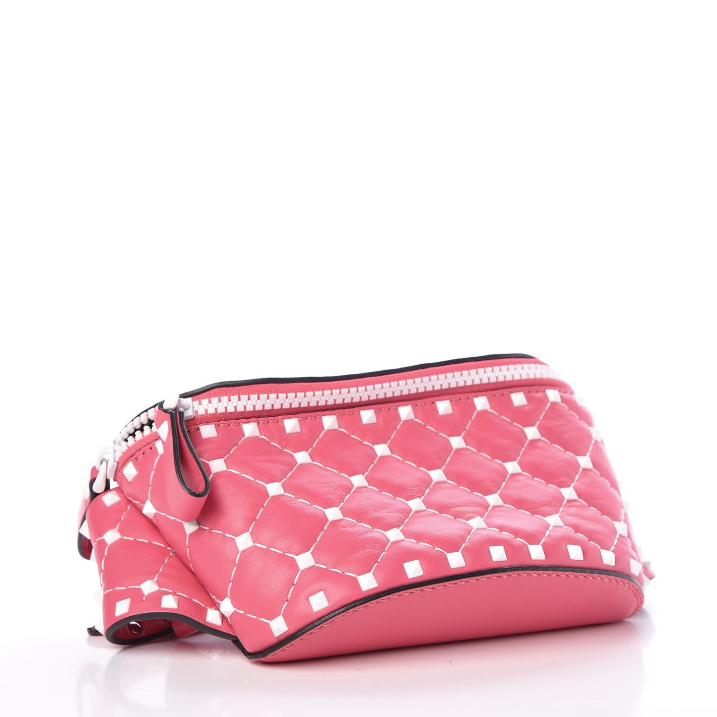 Lambskin Free Rockstud Spike Belt Bag Shadow Pink