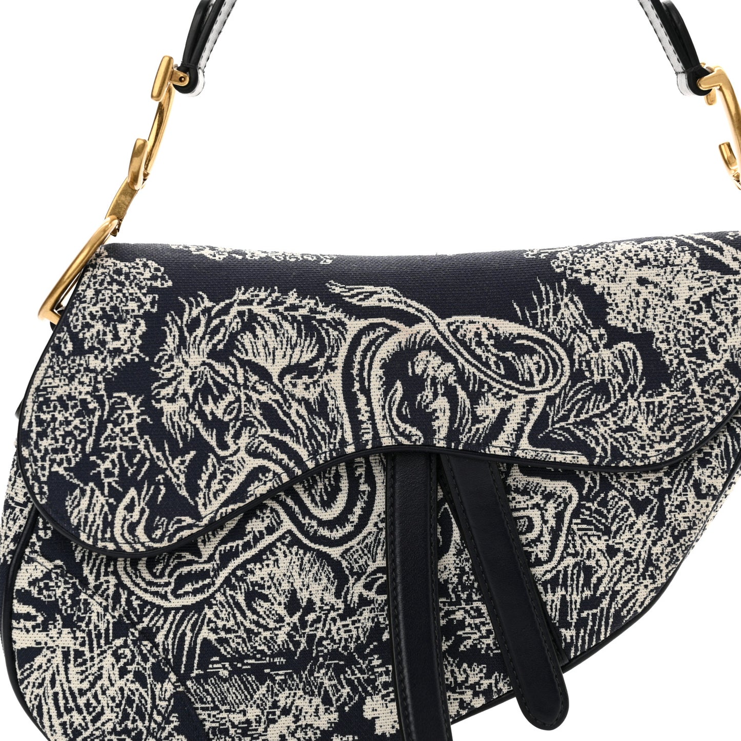 Canvas Embroidered Dioriviera Saddle Bag Blue