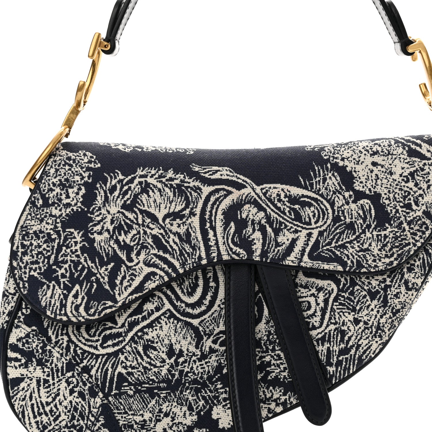 Christian Dior Canvas Embroidered Dioriviera Saddle Bag Blue 8 of 11