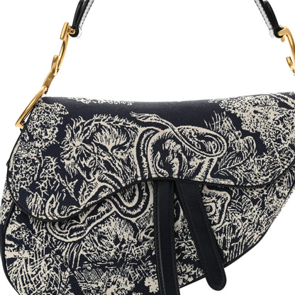 Christian Dior Canvas Embroidered Dioriviera Saddle Bag Blue 8 of 11