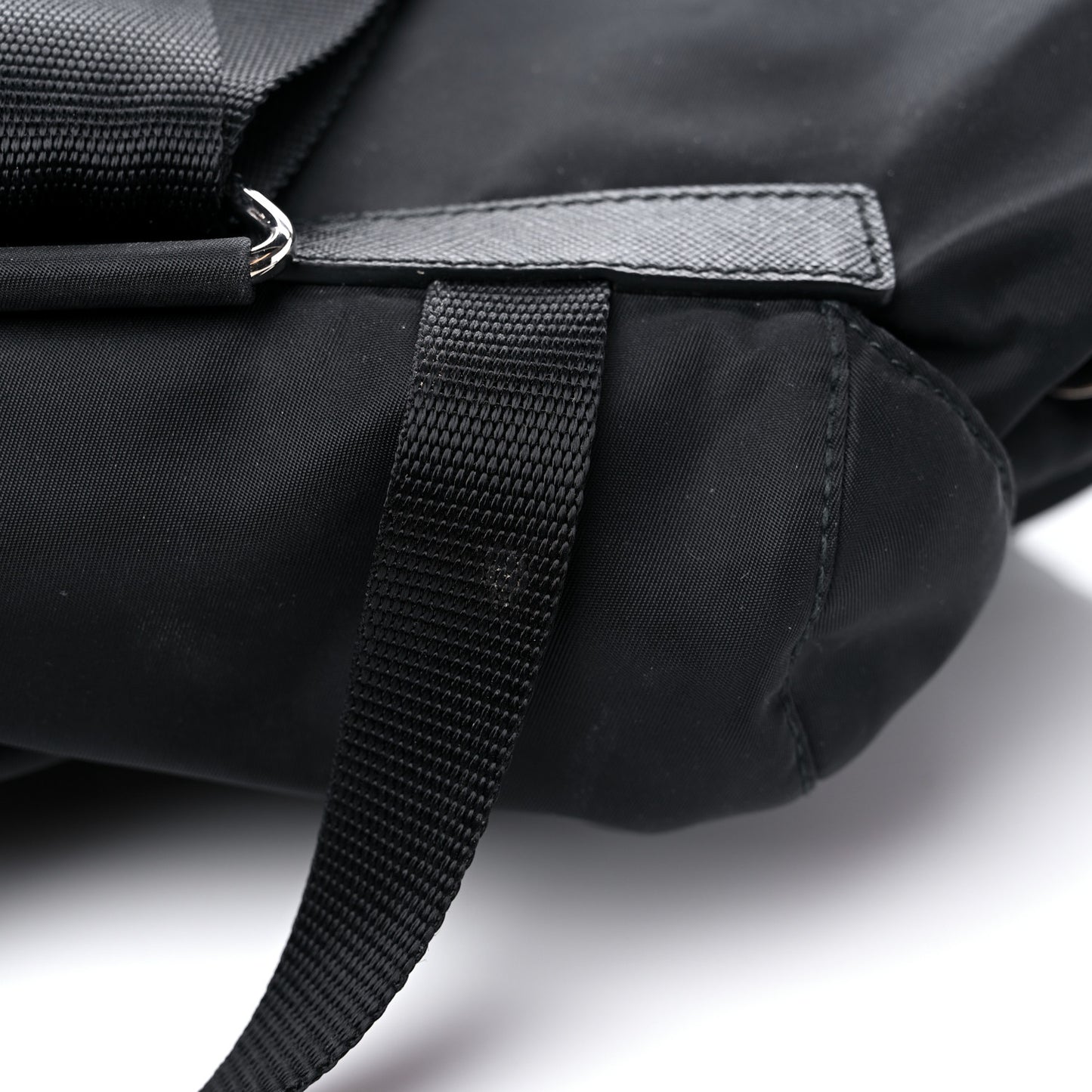 Tessuto Nylon Saffiano Medium Backpack Black