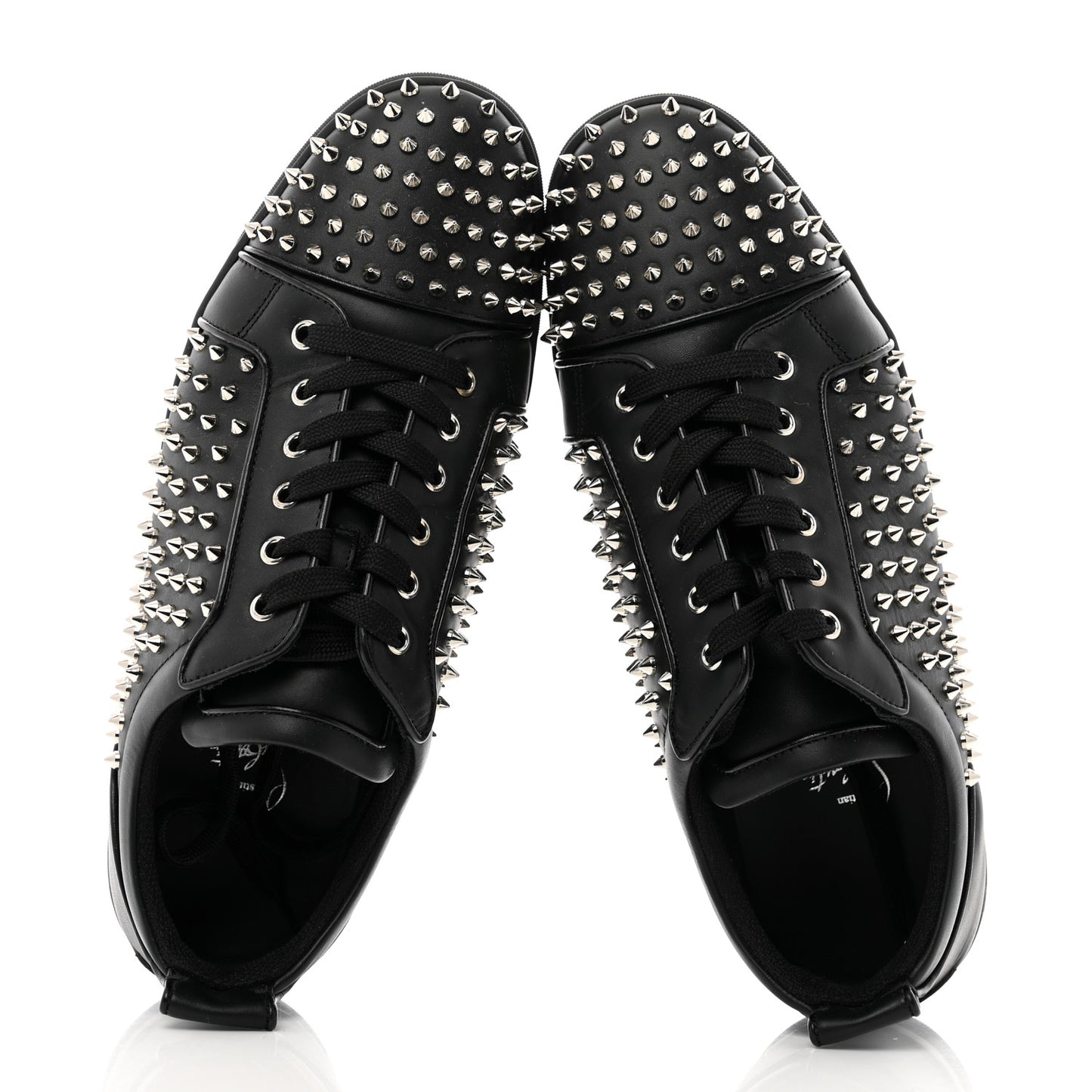 Calfskin Mens Vieira Night Spikes Sneakers 43.5 Black