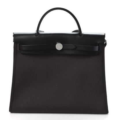 Hermes Military Toile Vache Hunter Herbag Zip PM 31 Prune Black 2 of 10