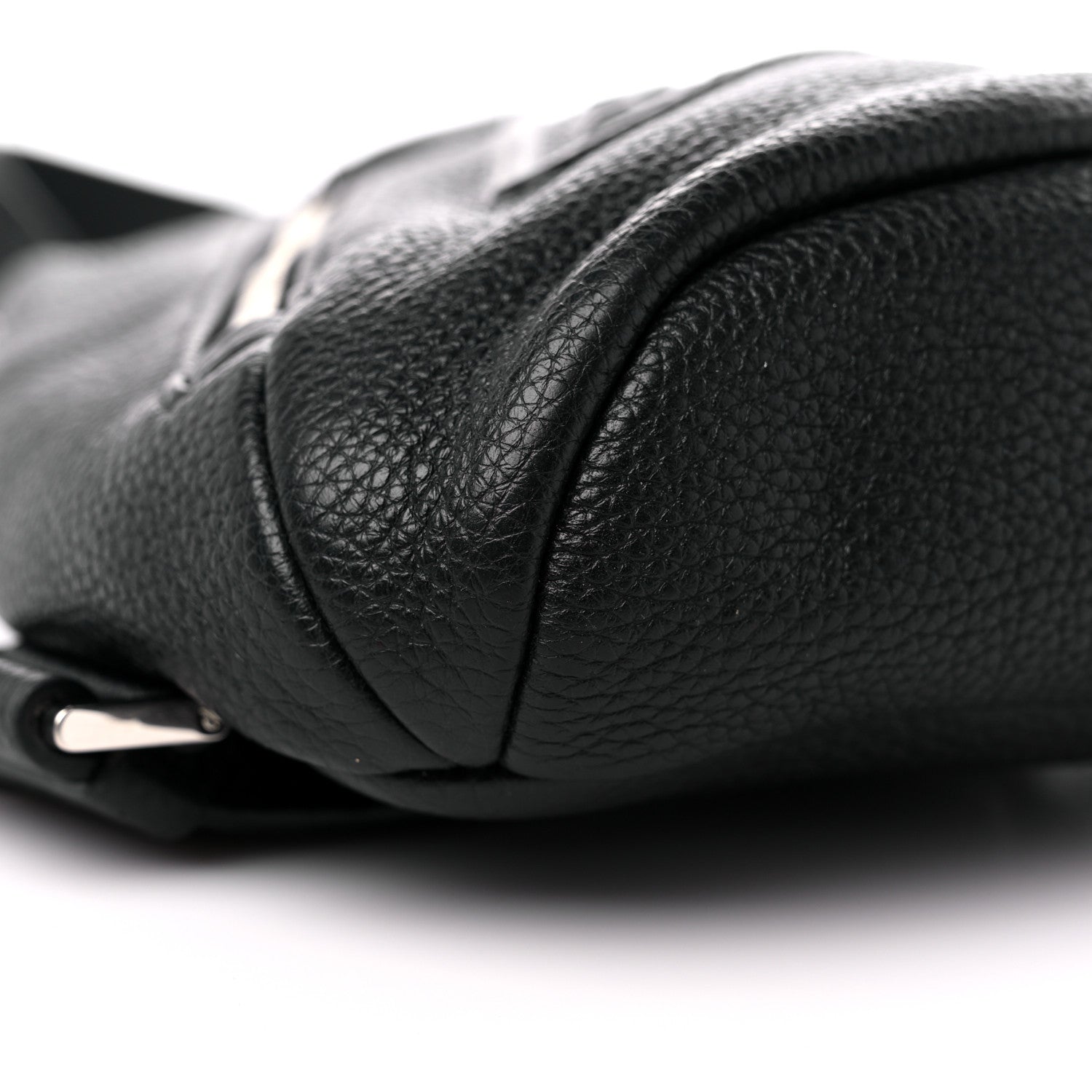 Prada Vitello Daino Logo Embossed Cross Sling Backpack Black 6 of 7