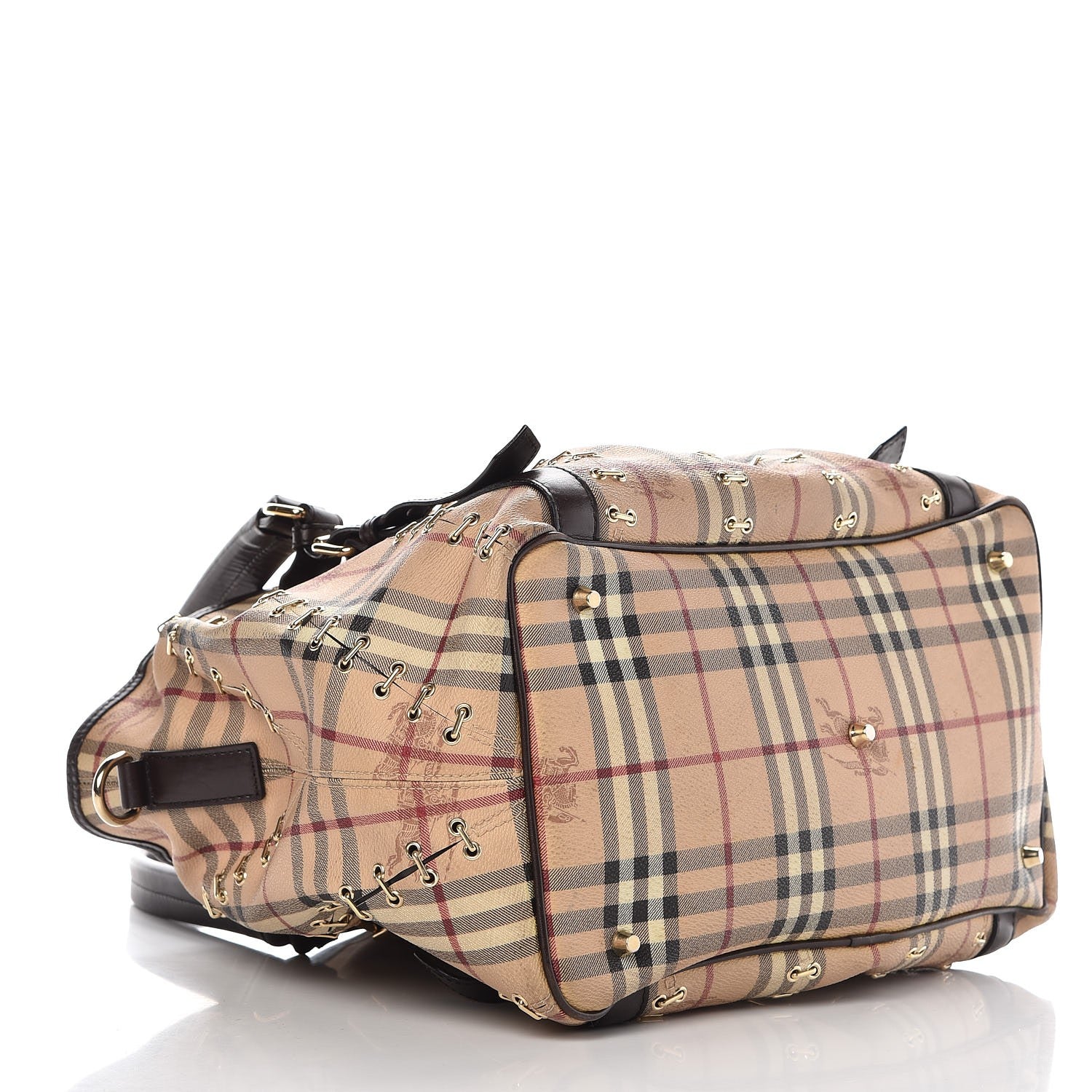Burberry Haymarket Check Metal Stitch Lowry Dark Brown 4 of 24