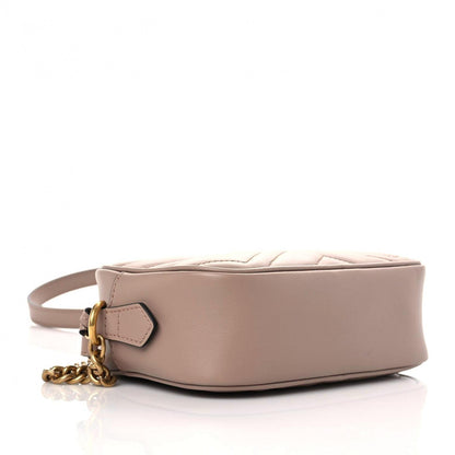 Gucci Calfskin Matelasse Mini GG Marmont Chain Shoulder Bag Porcelain Rose 4 of 9