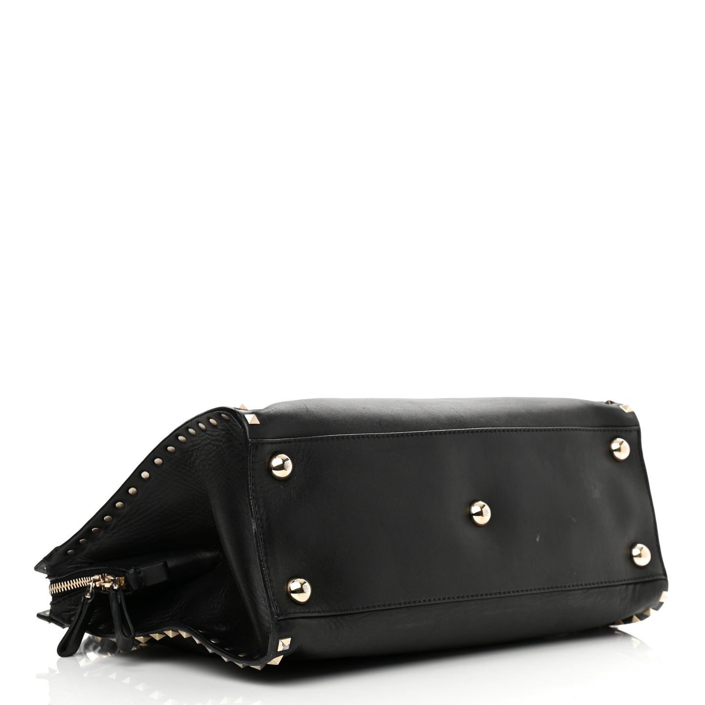 Vitello Rockstud Dome Shopper Black