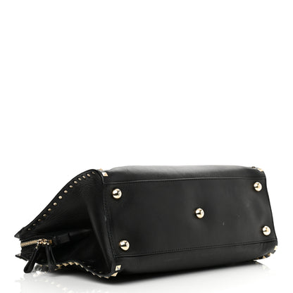 Valentino Garavani Vitello Rockstud Dome Shopper Black 4 of 15
