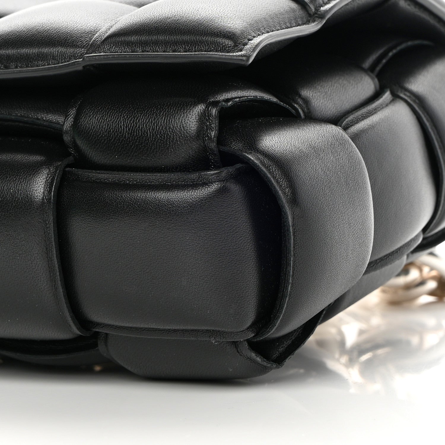 Bottega Veneta Lambskin Maxi Intreccio Padded Chain Cassette Crossbody Bag Black 9 of 11