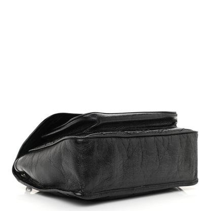 Saint Laurent Crinkled Calfskin Matelasse Monogram Medium Niki Chain Satchel Black 4 of 8