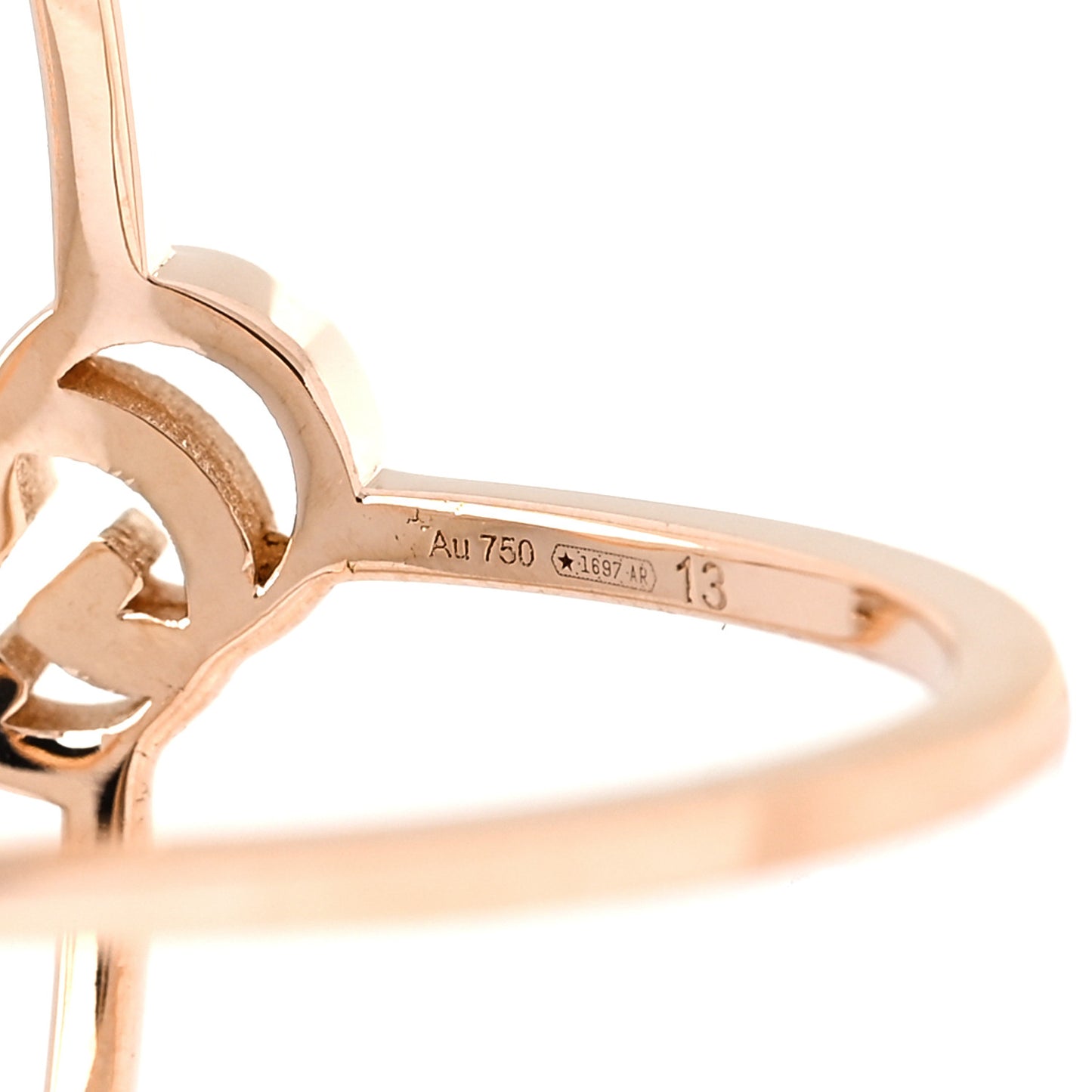18K Rose Gold GG Running Crisscross Ring 53 6.5