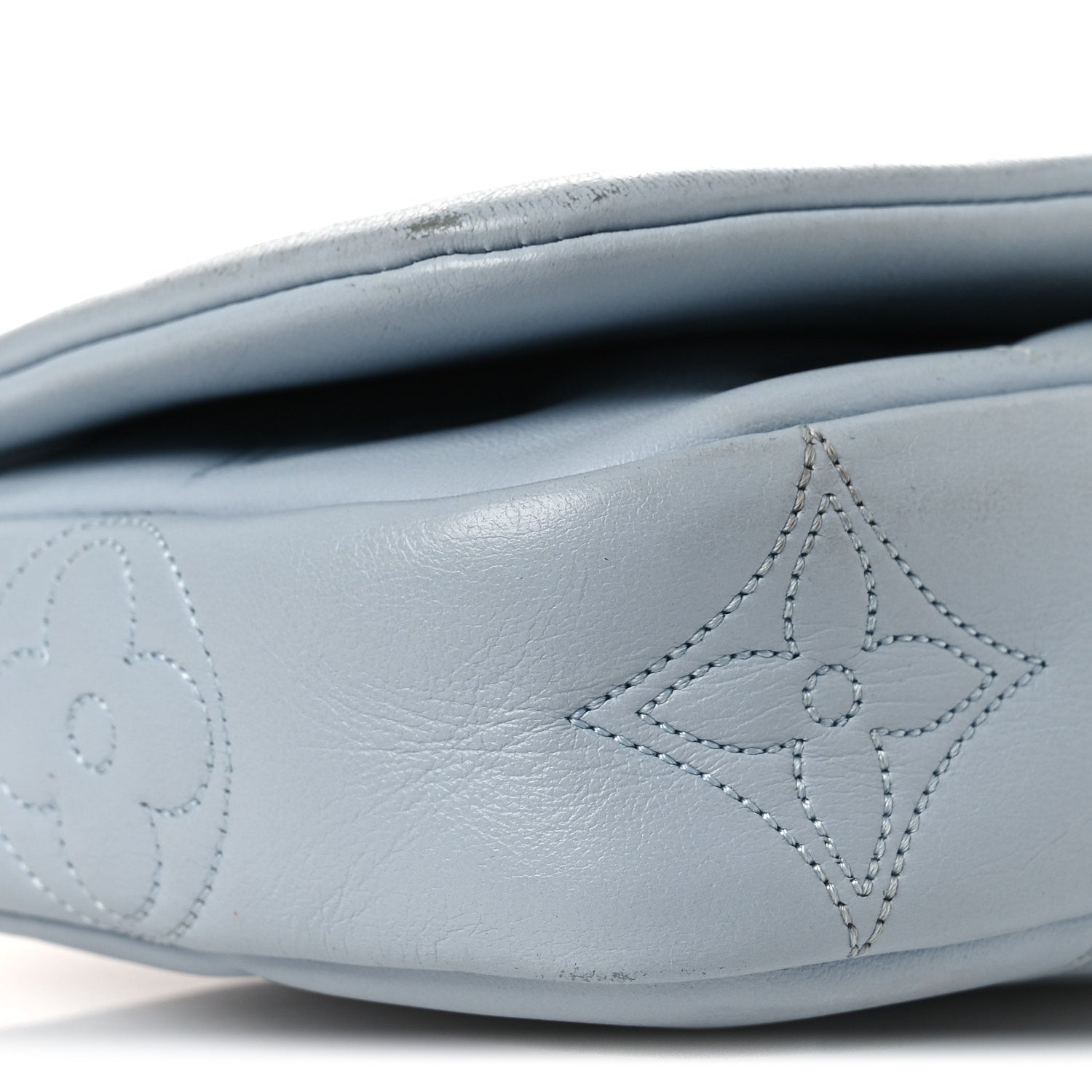 Louis Vuitton Calfskin Bubblegram Wallet On Strap Ice Blue 8 of 15