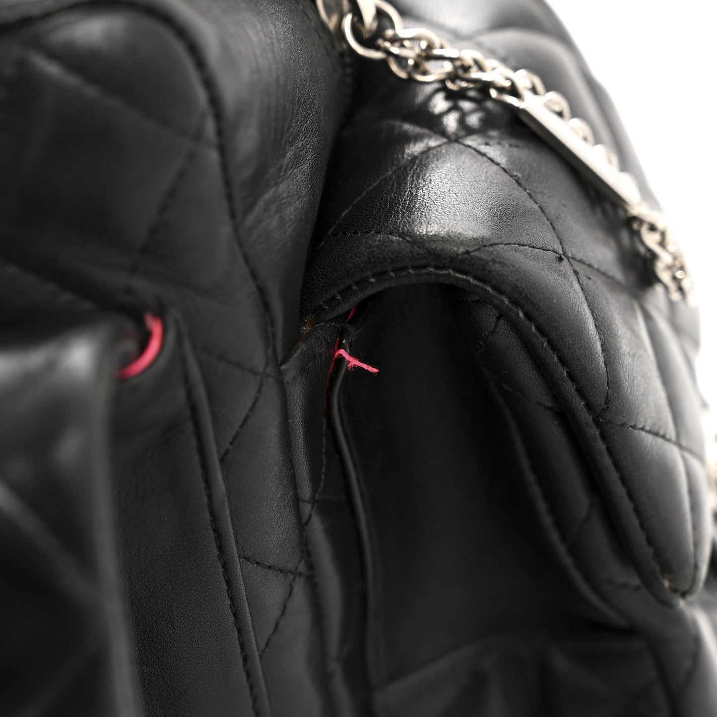 Calfskin Quilted Large Cambon Multipocket Reporter Black