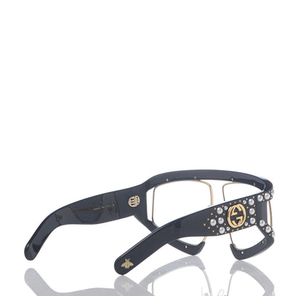 Gucci Acetate Pearl Rectangular Frame Sunglasses GG0234S Black 4 of 6