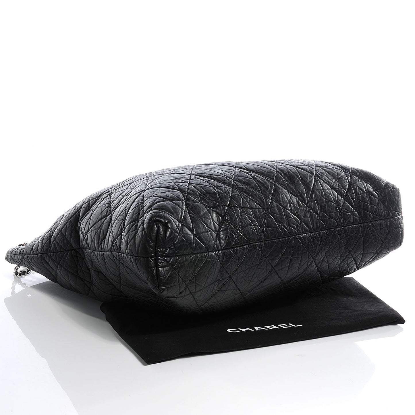 Aged Calfskin Large Reissue Drawstring Tote Black