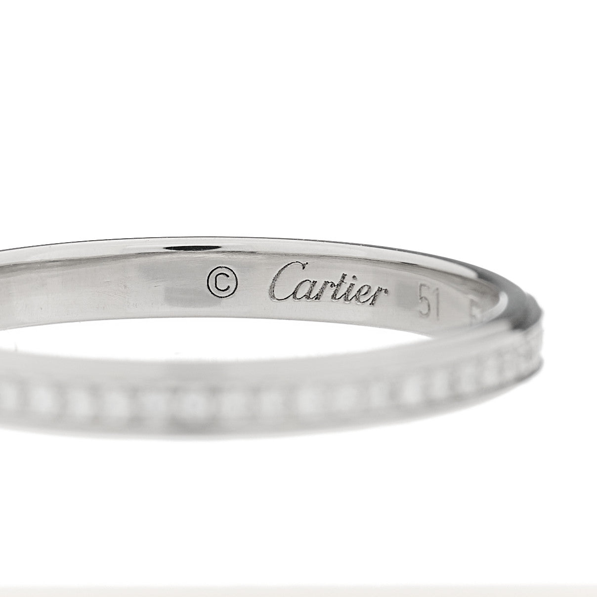Cartier Platinum Diamond 2.3mm D'Amour Wedding Band Ring 51 5.75 5 of 5