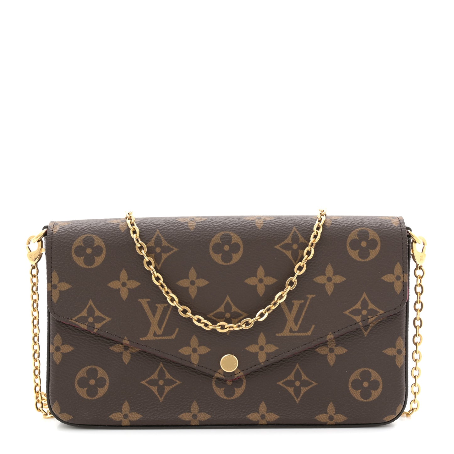 Monogram Pochette Felicie Chain Wallet Fuchsia