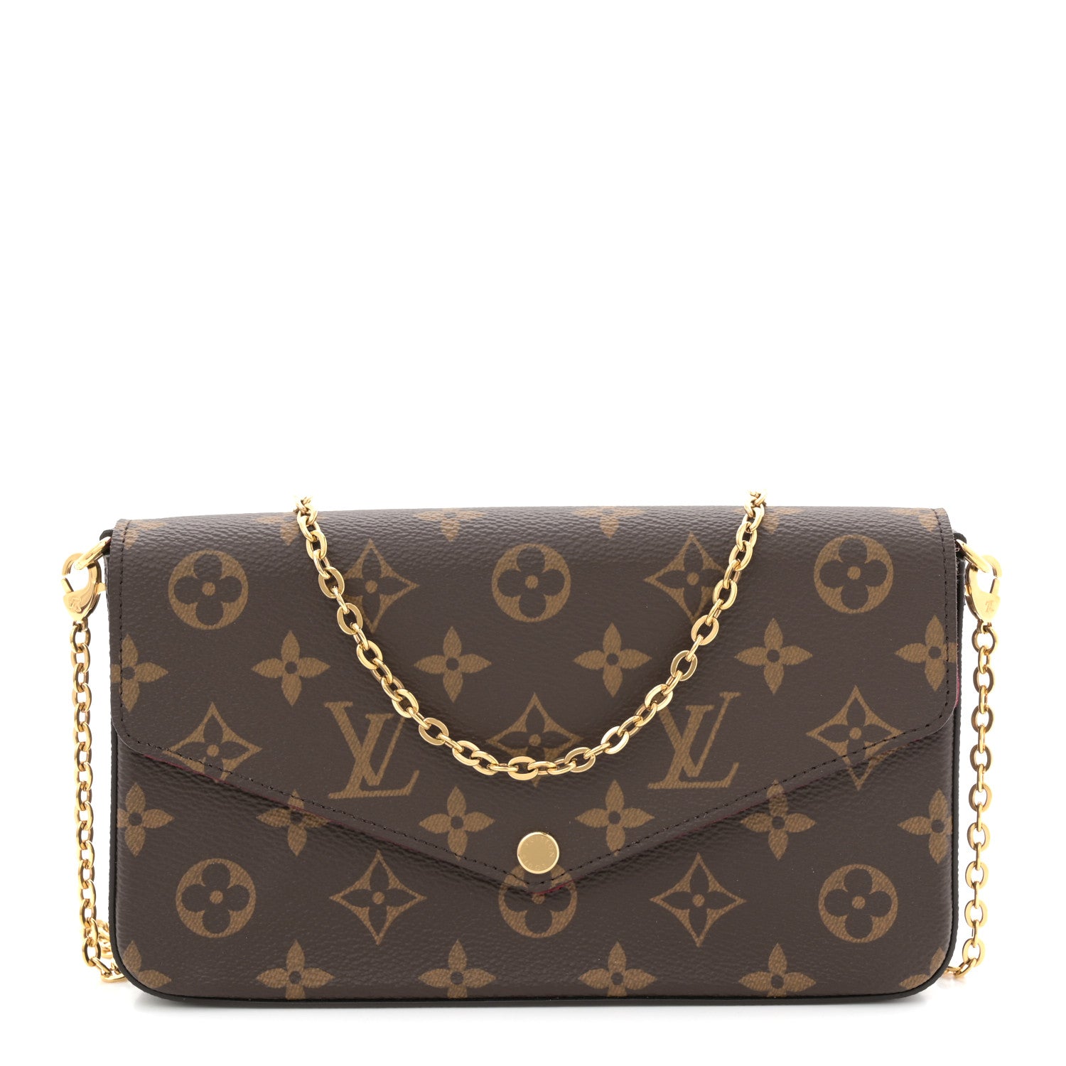 Louis Vuitton Monogram Pochette Felicie Chain Wallet Fuchsia 1 of 11