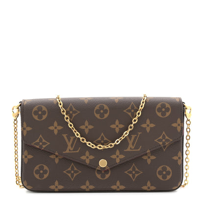 Louis Vuitton Monogram Pochette Felicie Chain Wallet Fuchsia 1 of 11