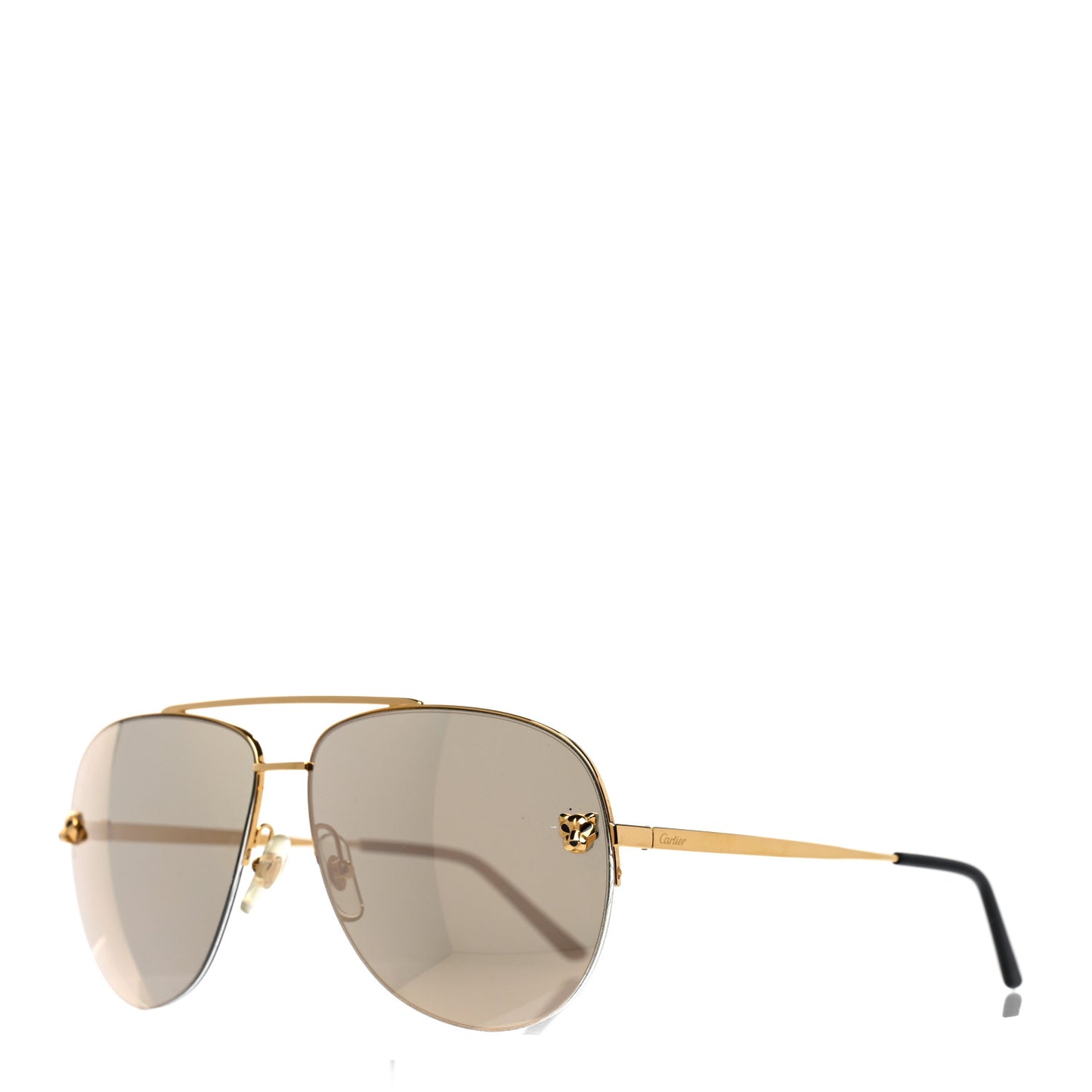 Panthere De Cartier Aviator Sunglasses Gold