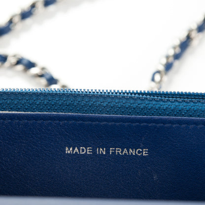 Chanel Caviar Timeless CC Wallet On Chain WOC Blue 7 of 8