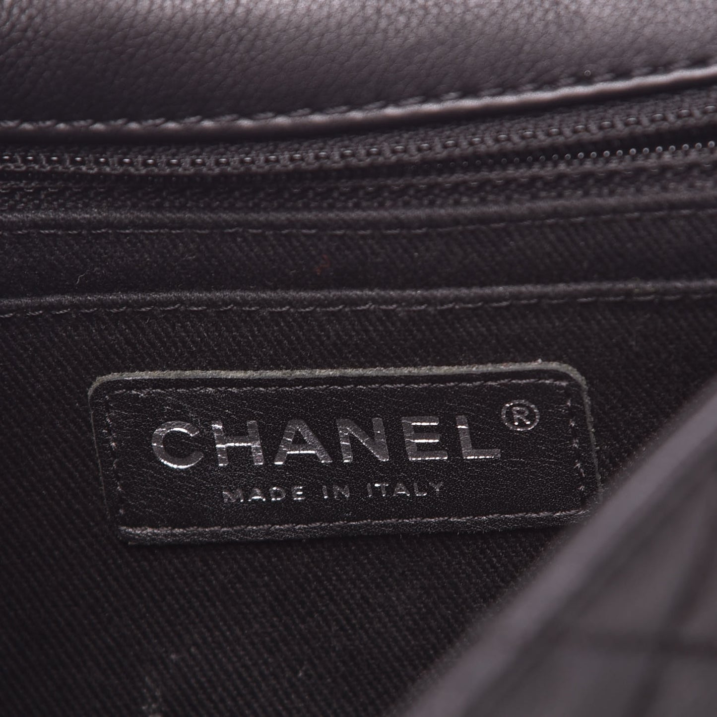 Grained Calfskin Single Flap Black